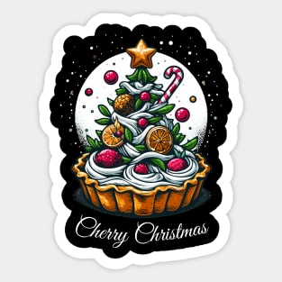 cherry christmas Tree Sticker